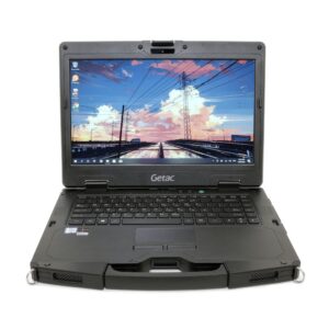 Refurbished Getac S410 14 inch semi-rugged laptop MIL-STD-810G touchscreen briefcase handle dual battery optional serial port field service Australia