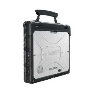 Panasonic Toughbook CF-33 MK4 rugged tablet battery cover angled left with handle extended