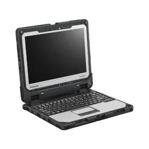 Panasonic Toughbook CF-33 MK4 rugged tablet front left view docked into detachable keyboard