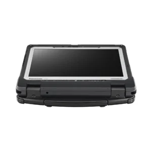 Panasonic Toughbook CF-33 MK4 rugged tablet front view folded back onto keyboard with screen facing up