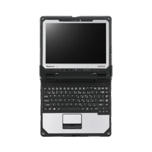 Panasonic Toughbook CF-33 MK4 rugged tablet top-down view with keyboard attached and screen facing forward