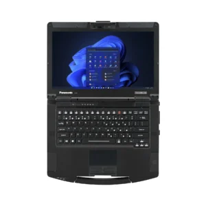 Panasonic Toughbook FZ-55 MK3 rugged laptop top-down view with lid open showing Windows 11 screen