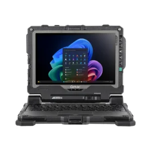 Getac UX10 G5 rugged tablet with docking station front view